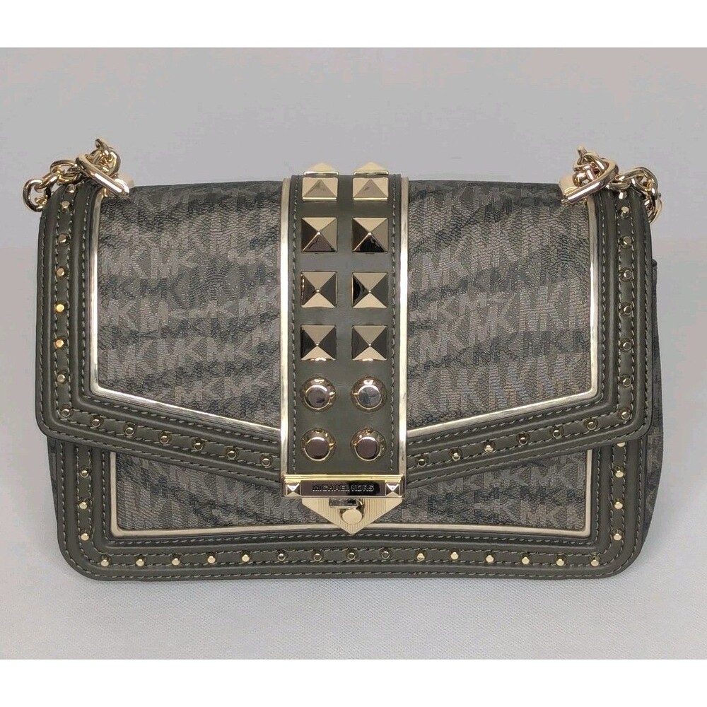 Michael Kors Large Studded Soho Frame Out Shoulder Bag - Olive, Camo, NWT